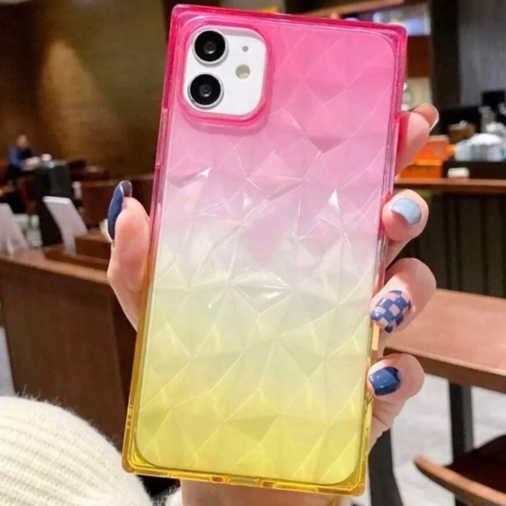 Ombré case with Rhombus texture for iPhone 11